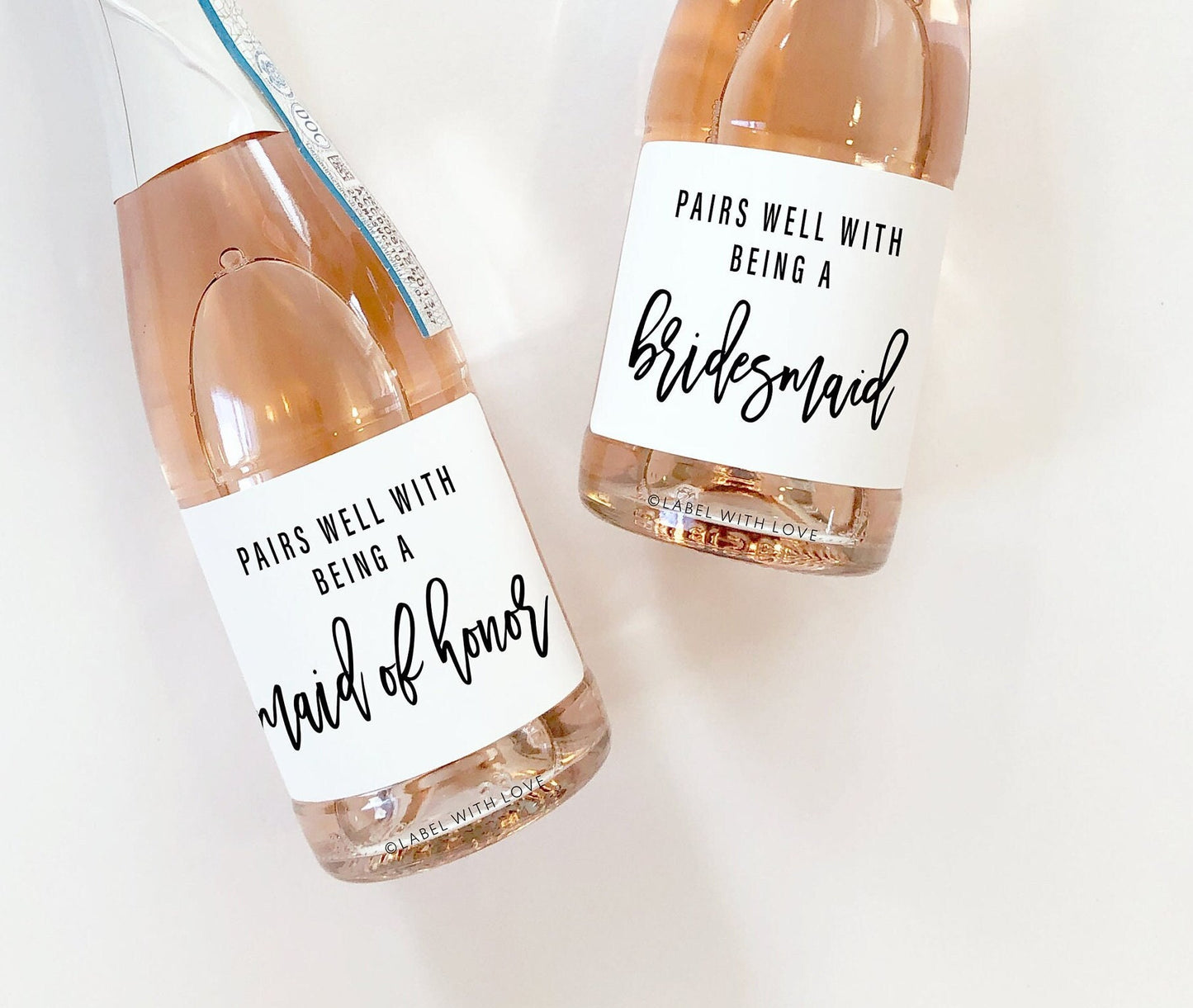 Bridesmaid Gift Pairs Well with Bridesmaid Duties Champagne Labels | Bridesmaid Proposal Box Bottle Stickers |  Maid of Honor Gift | MADBM1