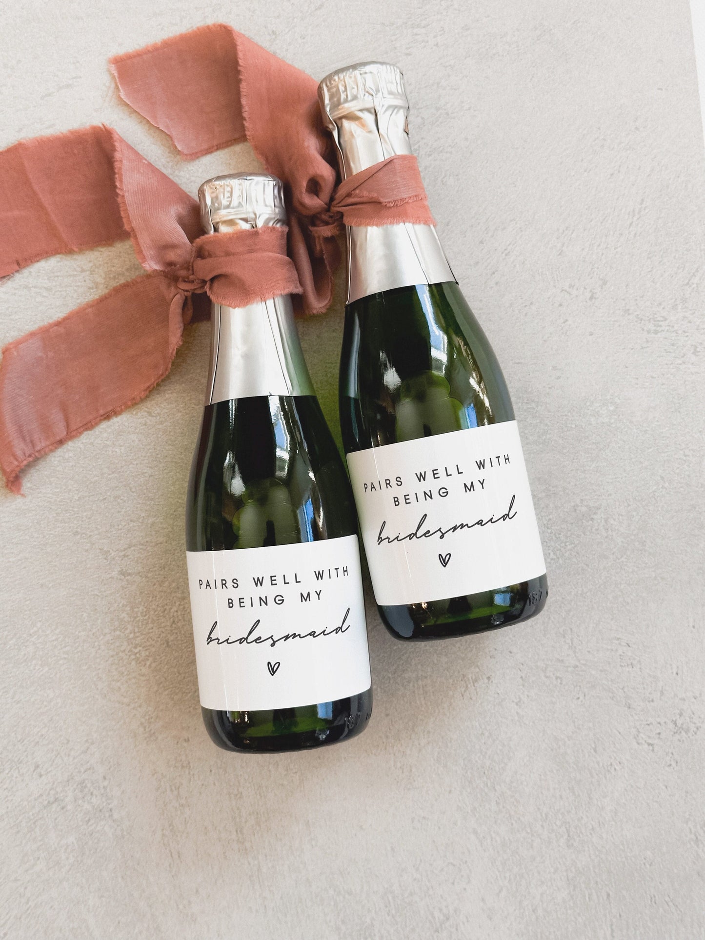 Pairs Well With Being My Bridesmaid Mini Champagne Label | Maid of Honor Gift | Bridal Party Champagne | Wedding Party Gift | Bridesmaid Gift