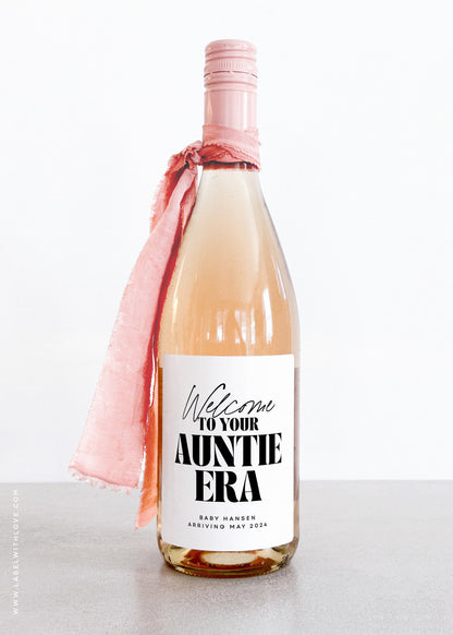 Pregnancy Announcement for Best Friends to Auntie Gift Pregnancy Reveal Wine Label for Grandparents Baby Reveal Champagne Sticker TAN