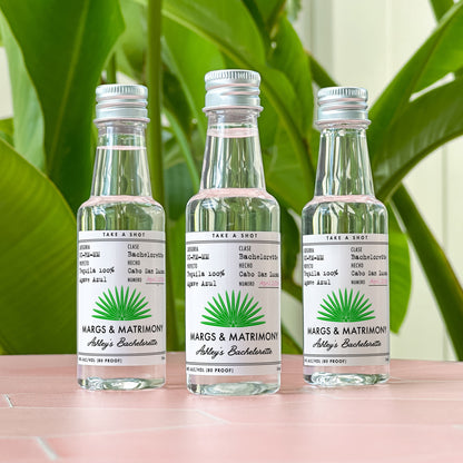 Bachelorette Casamigos Labels 50 mL | Margs and Matrimony | Tequila Shot Label | Bridal Shower Liquor Labels | Margarita Bach Party Favor |