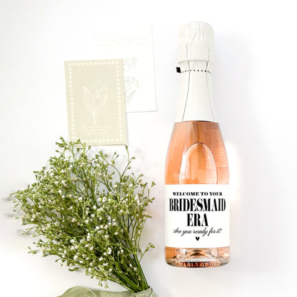 Bridesmaid Era Mini Champagne Label | Maid of Honor Proposal Gift | Bridesmaid Box Idea | Bridesmaid Candle Label TA