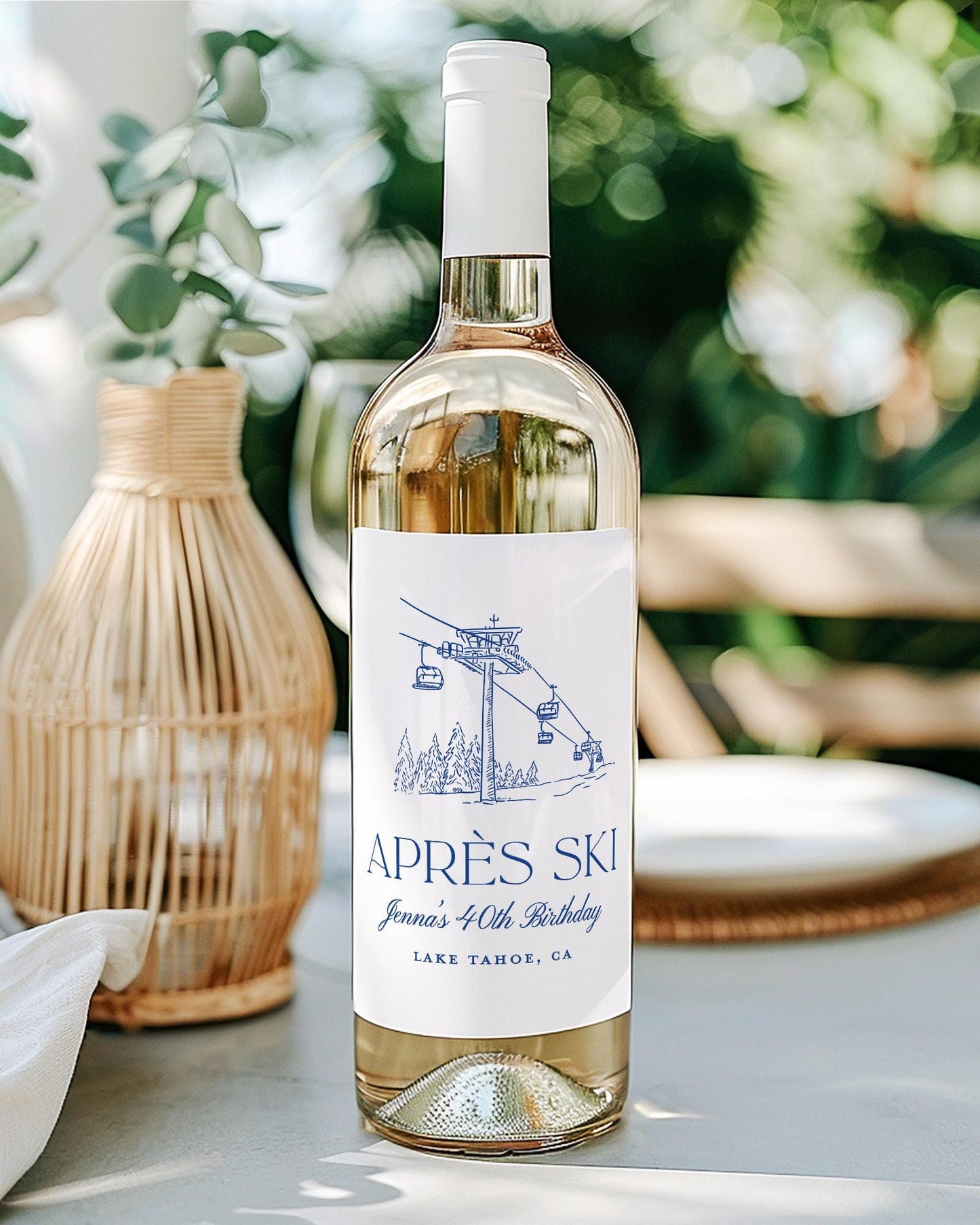 Apres Ski Bachelorette Champagne Labels, Girls Weekend Wine Labels, Aspen Ski Bridal Shower Favor, Ski Bachelorette Stickers