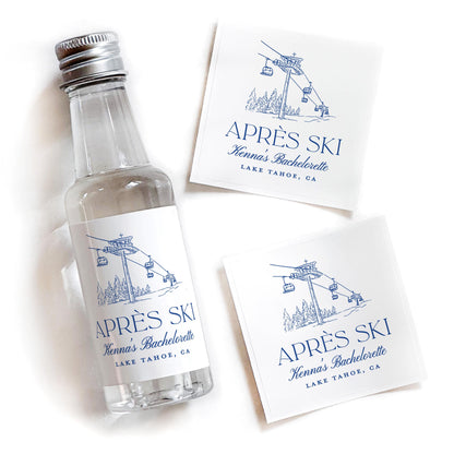 Apres Ski Bachelorette Shot Bottle Labels, Last Toast On The Slopes Bachelorette, Ski Bach Tequila Sticker Aspen Birthday Favor Liquor Label