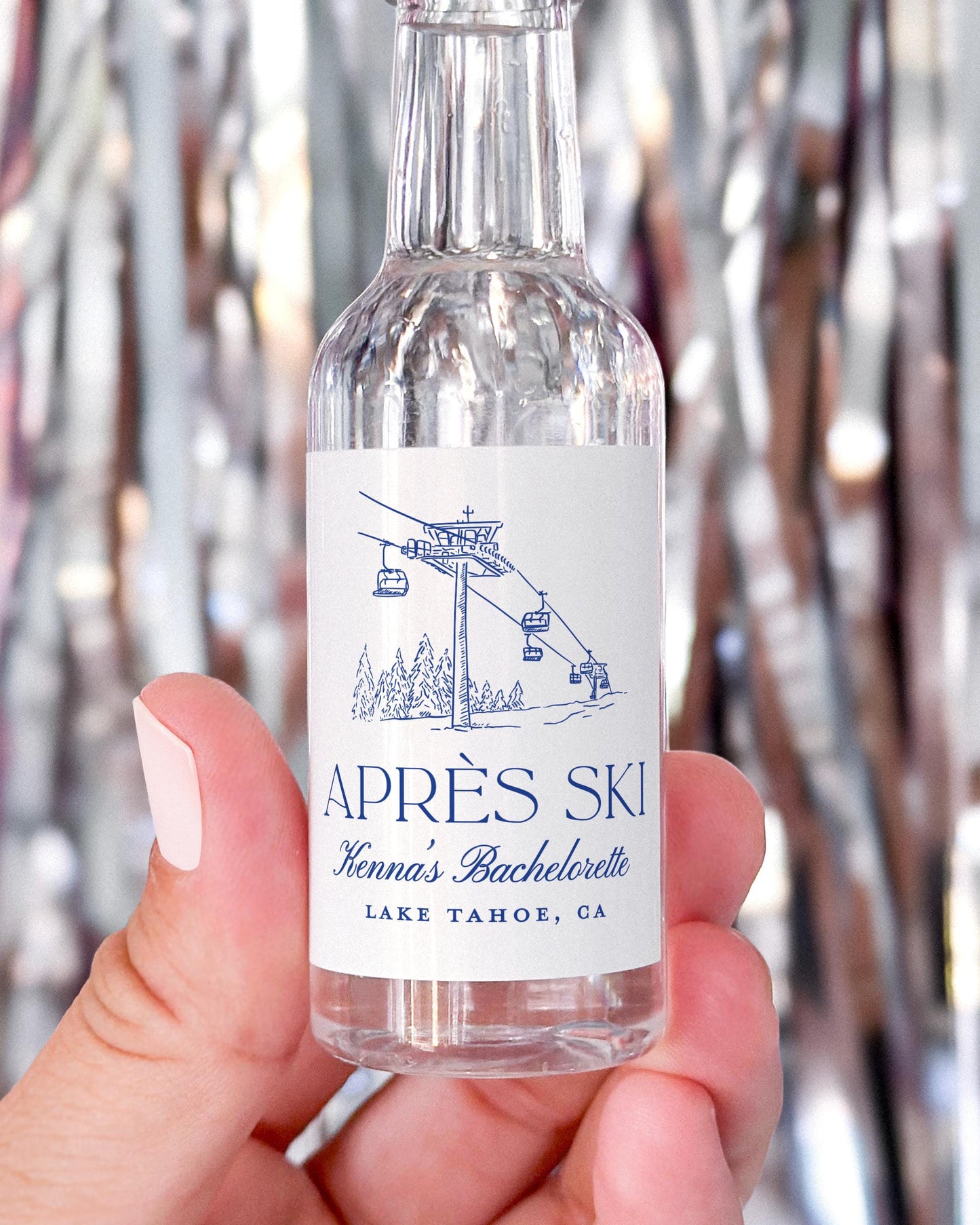 Apres Ski Bachelorette Shot Bottle Labels, Last Toast On The Slopes Bachelorette, Ski Bach Tequila Sticker Aspen Birthday Favor Liquor Label