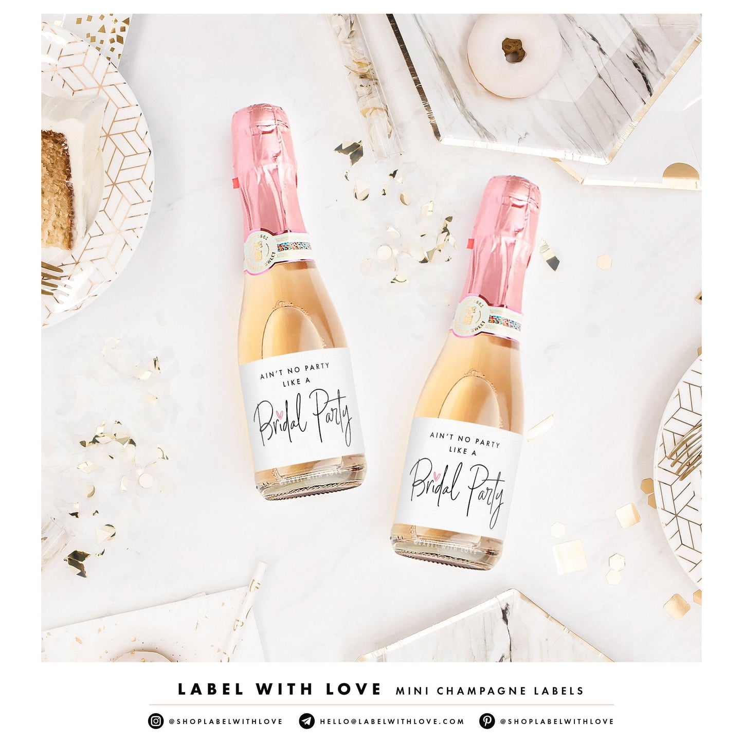 Bridesmaids Proposal Mini Champagne Bottle Labels, Will You Be My Bridesmaid, Bachelorette Party Favor, Ain't No Party Like a Bridal Party