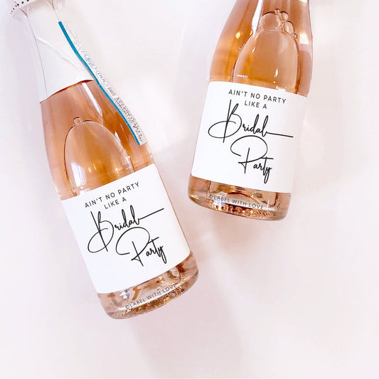 Bridesmaids Proposal Mini Champagne Bottle Labels,  Bridal Party Gift for Bridesmaid Boxes, Be My Bridesmaid, Bachelorette Favor SIGAN1