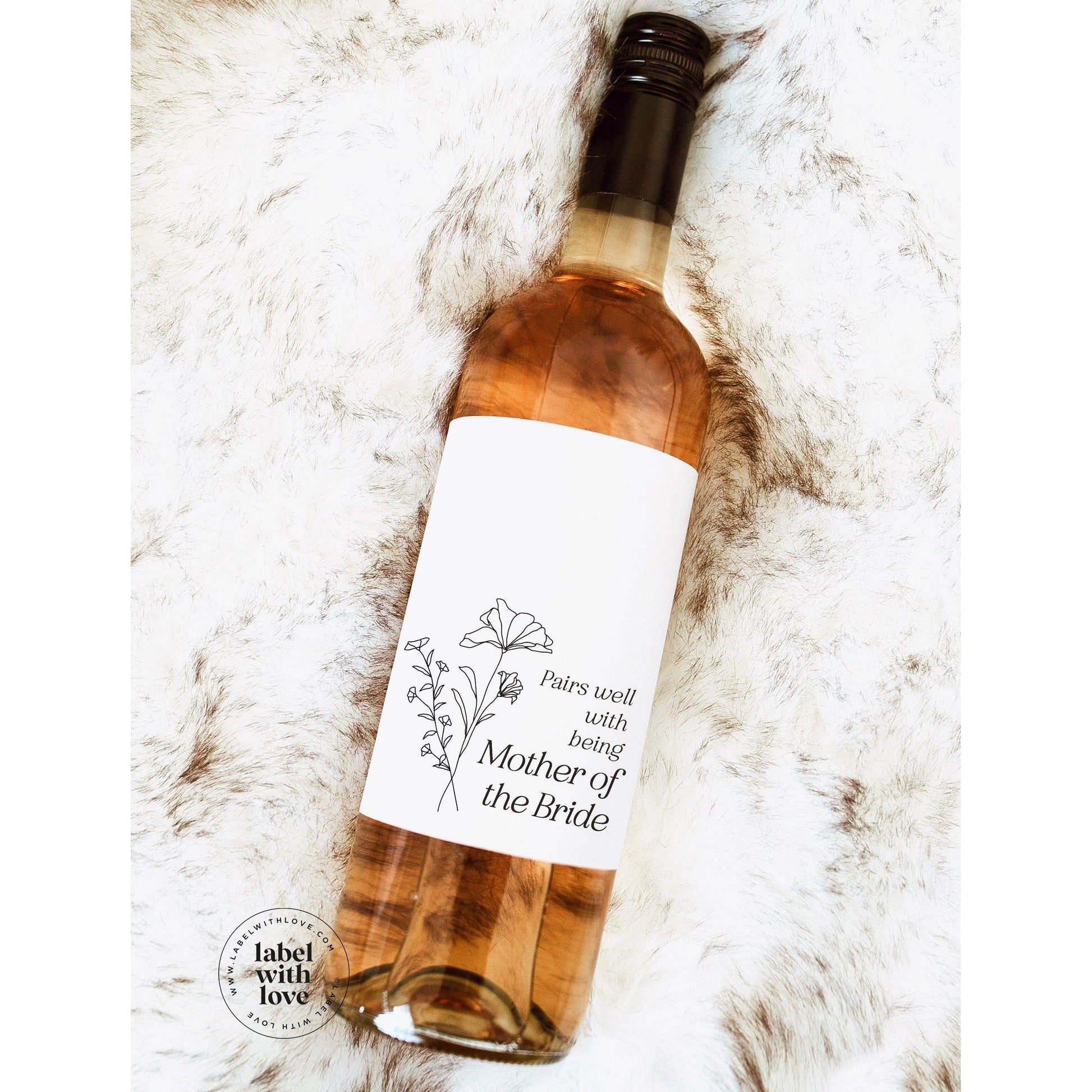 Mother of The Bride Wine Labels | Mother of the Groom Gift | In Law Wedding Gift | Gifts to Parents from Bride and Groom | Wedding Labels