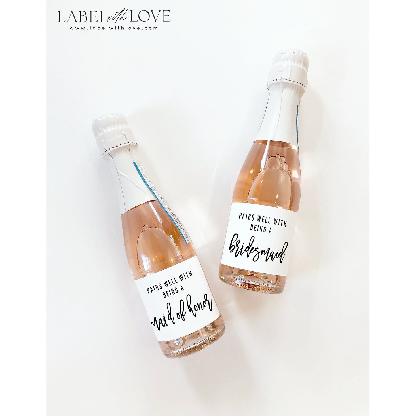 Mini Champagne Bottle Labels, Printed Bridesmaid Proposal Champagne Label, Will You Be My Bridesmaid Maid of Honor Gift Bridesmaid Proposal