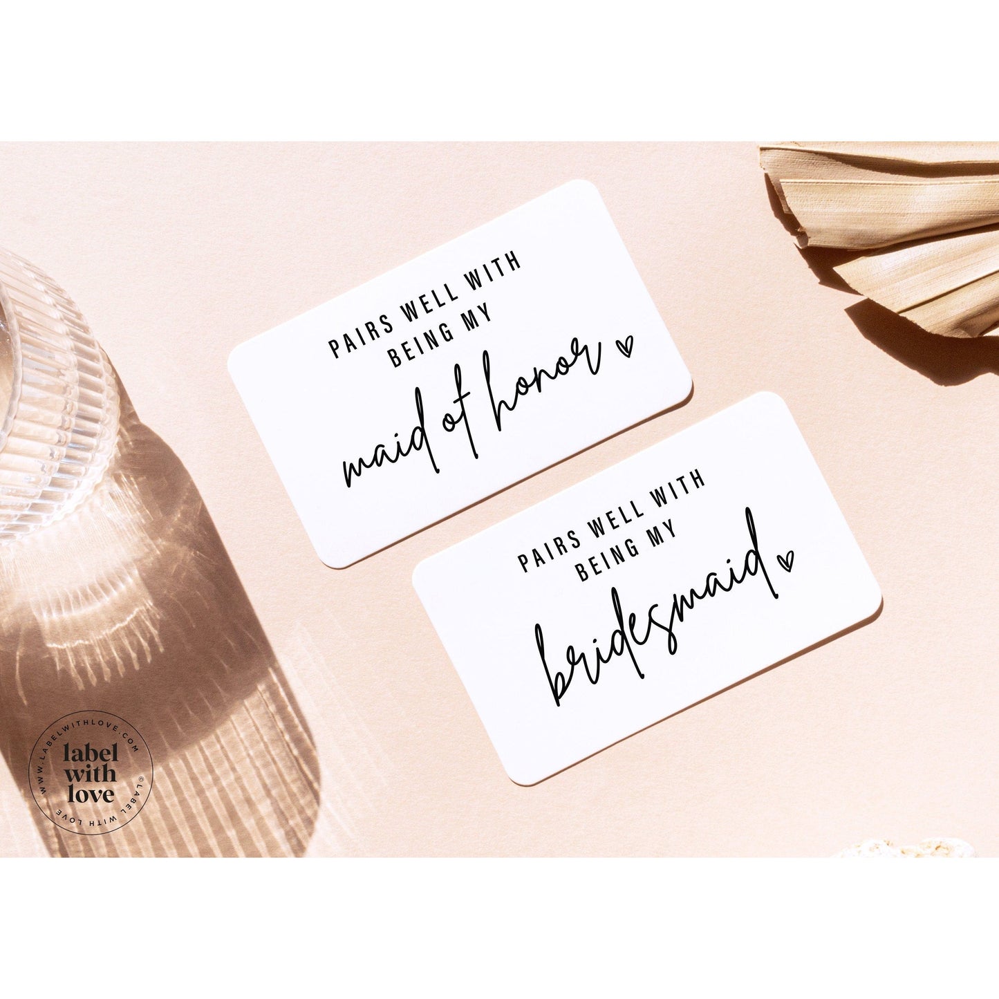 Modern Bridesmaid Gift Mini Champagne Label, Bridesmaid Proposal Box Idea, Maid of Honor Wine Sticker, Bridal Party Gift, BRBM1