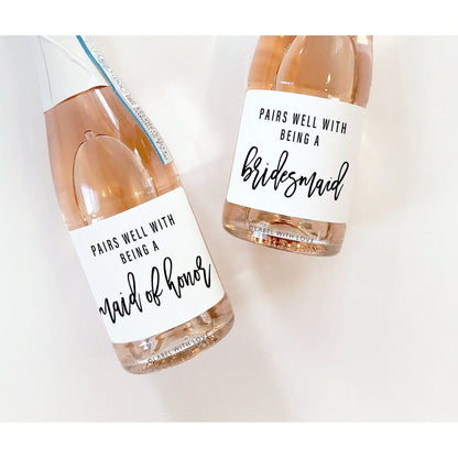 Mini Champagne Bottle Labels, Printed Bridesmaid Proposal Champagne Label, Will You Be My Bridesmaid Maid of Honor Gift Bridesmaid Proposal