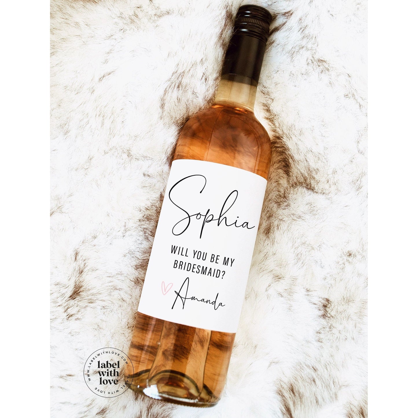 Will You Be My Bridesmaid, Bridesmaid Proposal Wine Label, Maid of Honor Wine Label - Personalized Wine Label - Bridesmaid Wine Bottle Label