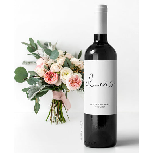 Cheers Wedding Wine Labels, Engagement Bottle Labels, Cheers to Love, Custom Wine Labels, Bridal Shower Labels, Personalized Wine Labels