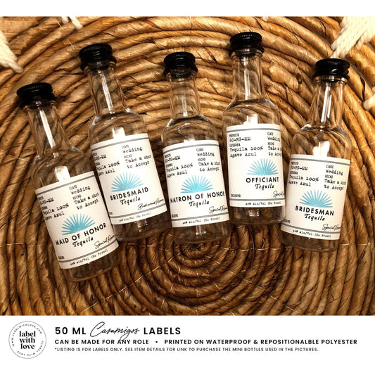 Casamigos Labels 50 mL | Bridesmaid Proposal Gift | Tequila Label | Bridal Party Gift | DIY Tequila Gift | Maid of Honor Gift