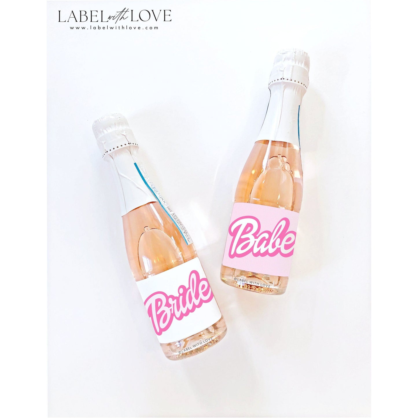 Malibu Barb 90's Bachelorette Party Mini Champagne Labels | Let's Go Girls Stickers | Survival Kit Hangover Kit | Bachelorette Bags