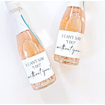 Bridesmaids Proposal Mini Champagne Bottle Labels,  Bridal Party Gift for Bridesmaid Boxes, Be My Bridesmaid, Bachelorette Favor GAM1