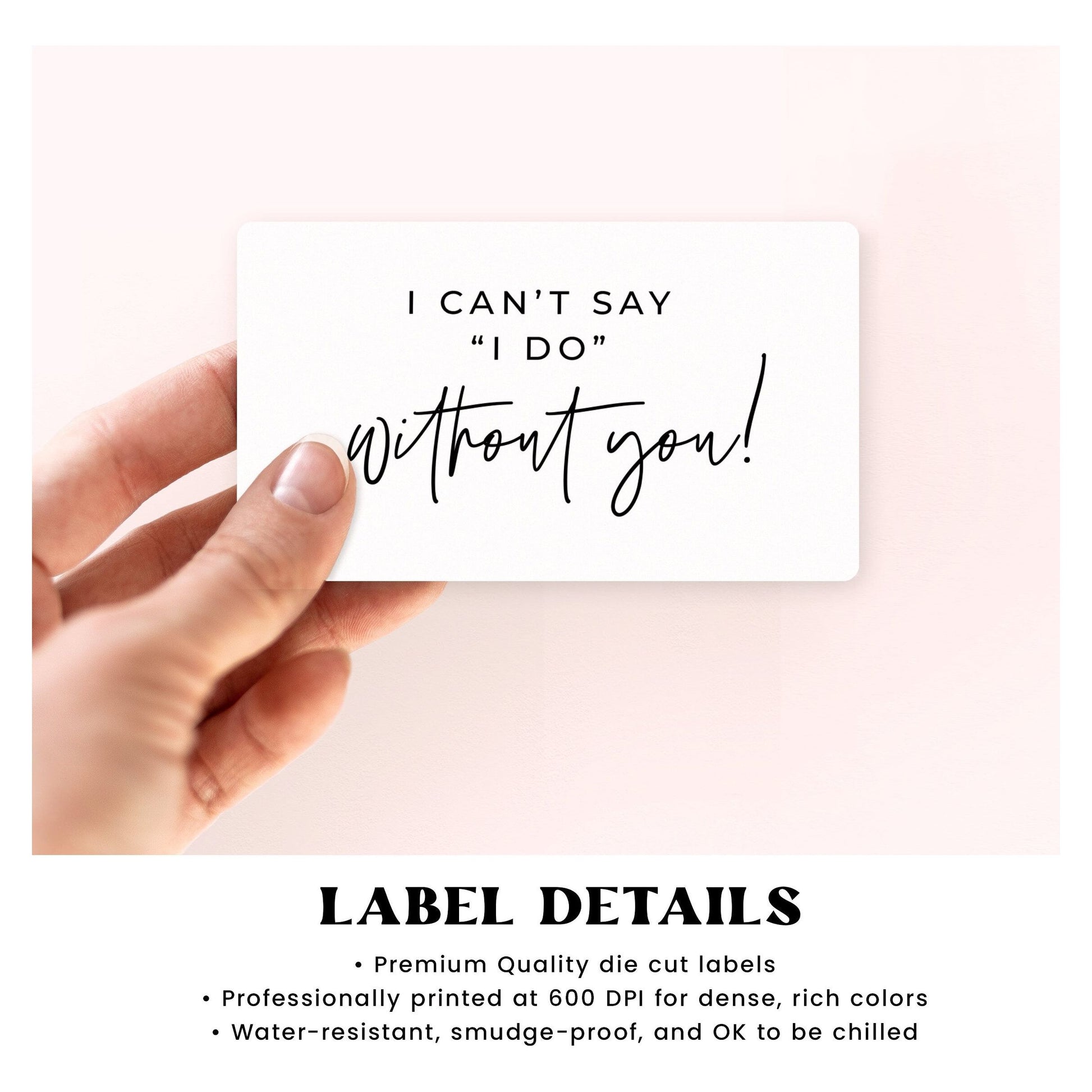 Modern Bridesmaids Proposal Mini Champagne Labels, Be My Bridesmaid Box Idea, I can't Say I do Without You, Bridal Party Gift Idea FWOM1