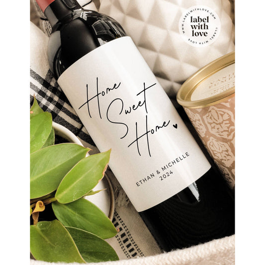 Home Sweet Home Housewarming Gift | New Home Wine Label | Realtor Gift to Clients | New Homeowner Gift | Mortgage Broker Gift PHSH