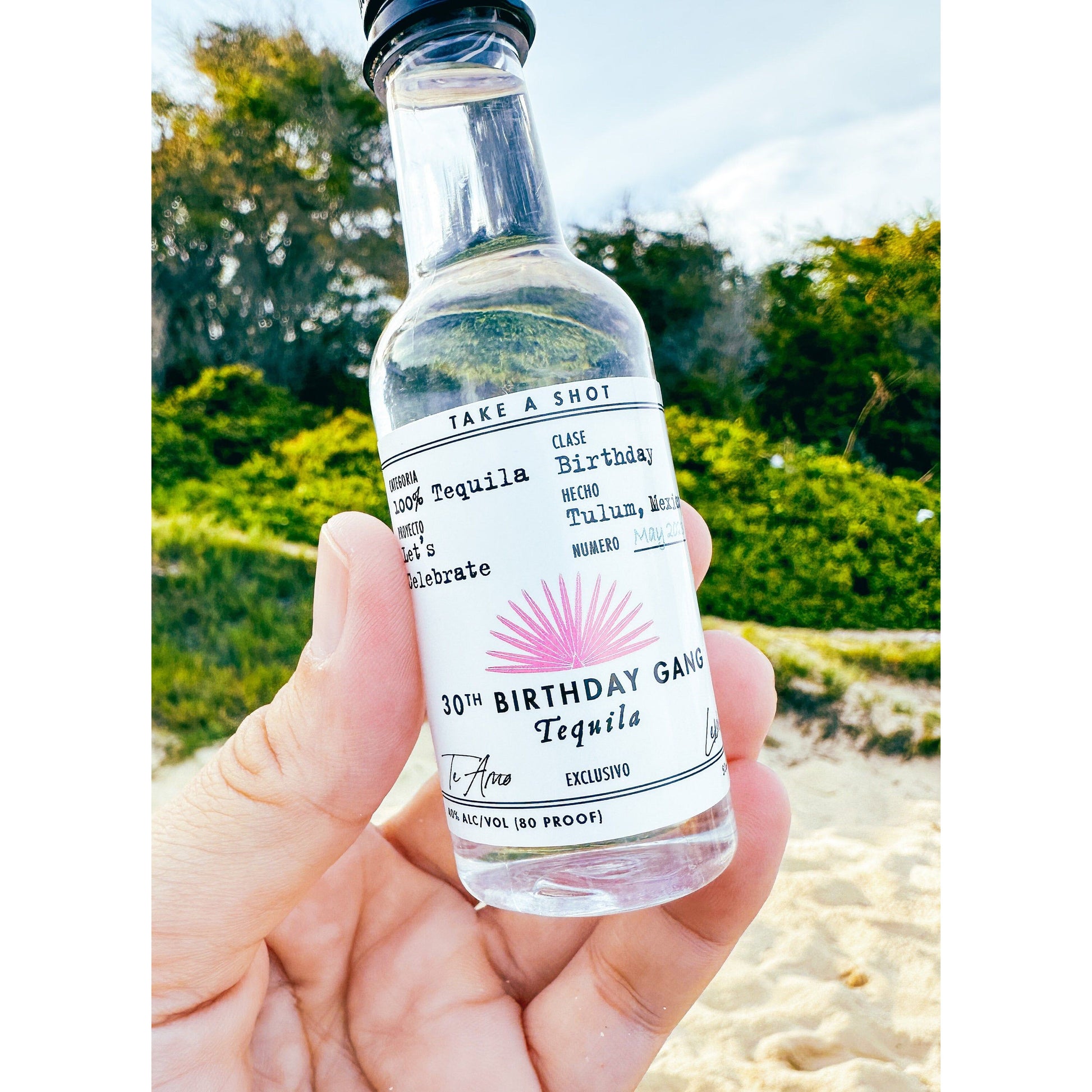 Birthday Tequila Labels 50 mL | 21st Birthday Party Favors | Casamigos Label | 30th 40 50 Birthday Fiesta | DIY Shot Stickers