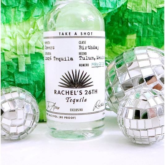 Birthday Tequila Labels 50 mL | 21st Birthday Party Favors | Casamigos Label | 30th 40 50 Birthday Fiesta | DIY Shot Stickers
