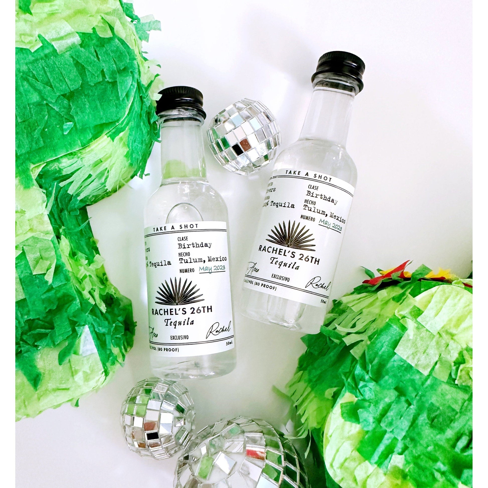 Birthday Tequila Labels 50 mL | 21st Birthday Party Favors | Casamigos Label | 30th 40 50 Birthday Fiesta | DIY Shot Stickers